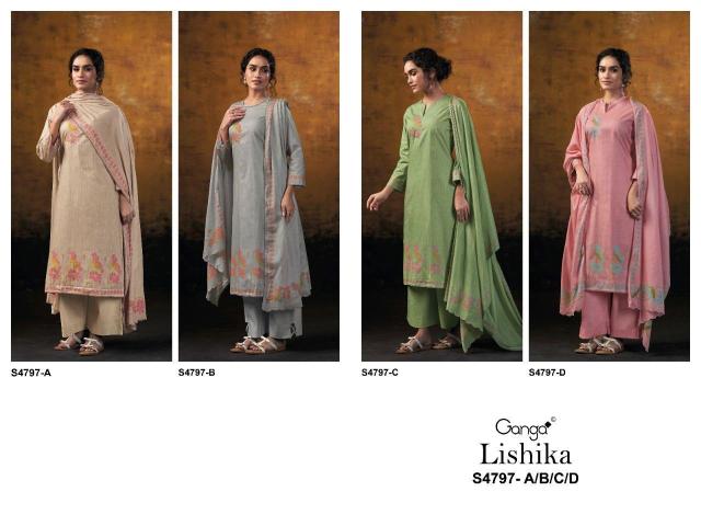 Ganga lishika 4797 wholesale cotton dress materials online shopping